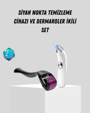 Dermaroller ve Vakumlu Siyah Nokta Temizleme Cihazı 2’li Cilt Bakım Seti
