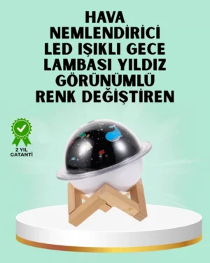 Projektör ışığı bulunan USB bağlantılı mini aromaterapi destekli hava nemlendirici