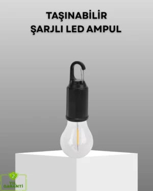Şarjlı Kancalı LED Lamba – Kamp, Balkon ve Acil Durum Işığı