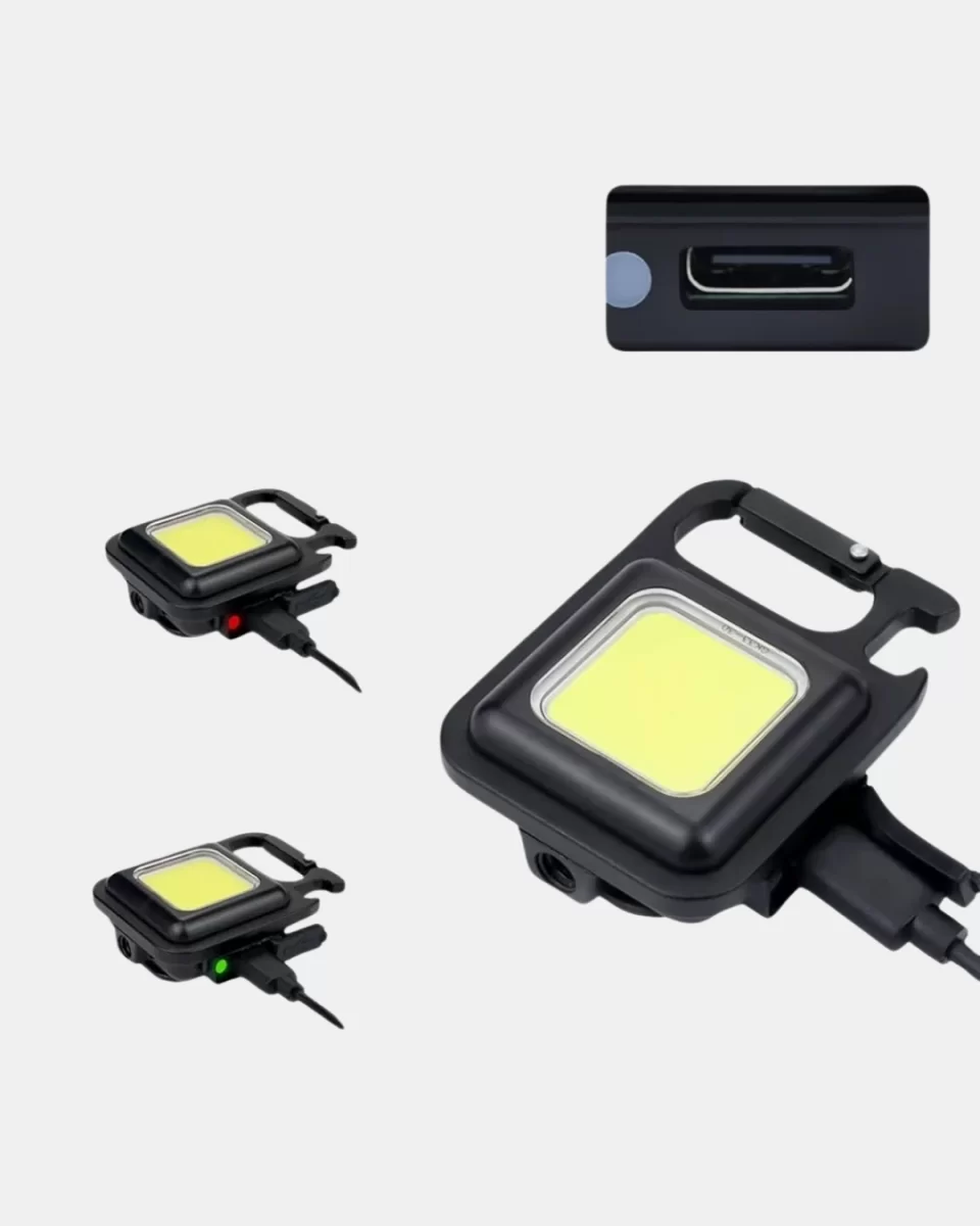 Şarjlı COB LED Anahtarlık Fener – 4 Modlu, Manyetik ve Katlanabilir Standlı - Görsel 5