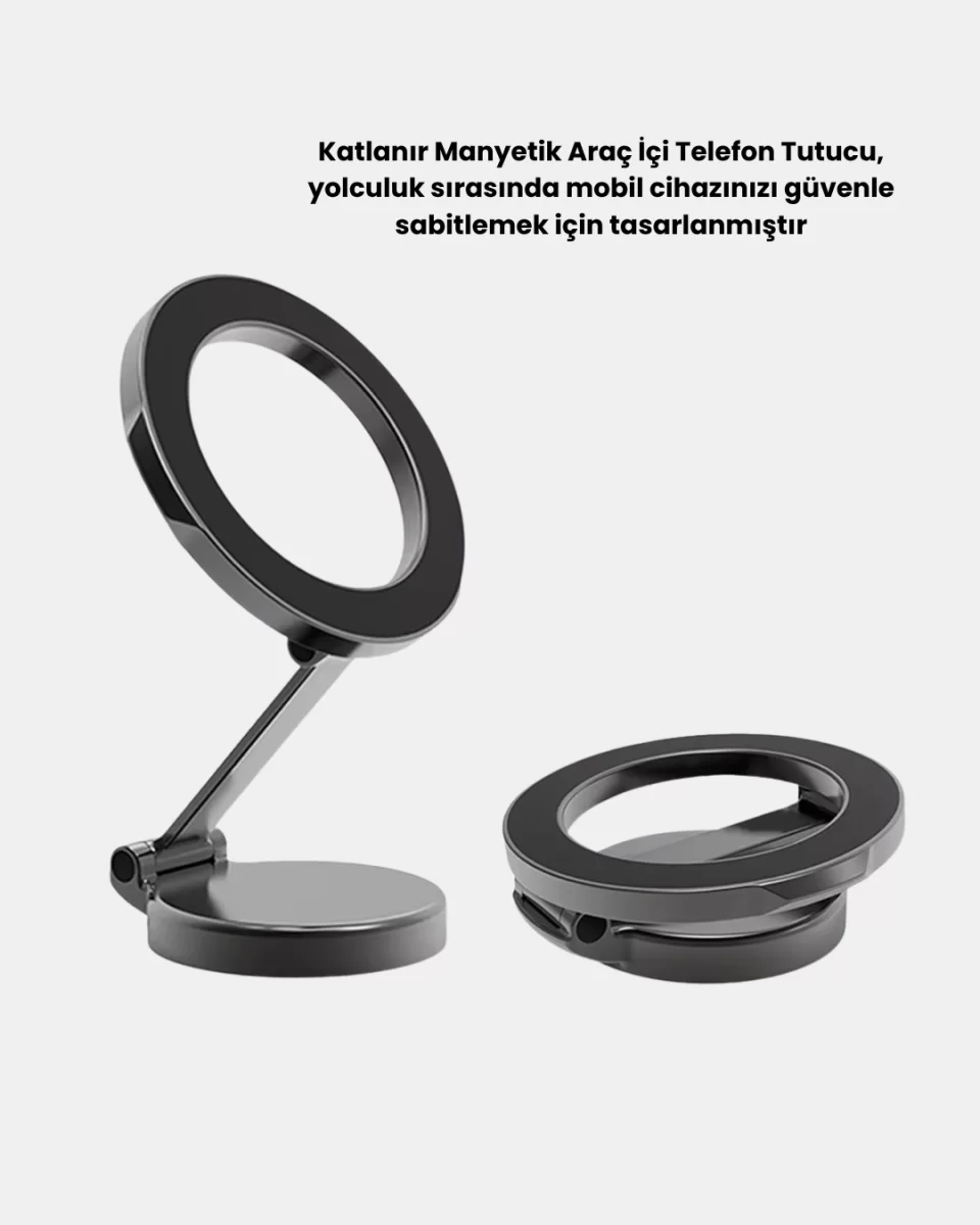 Manyetik Katlanabilir Araç Telefon Tutucu – MagSafe Uyumlu, 360° Ayarlanabilir, Güçlü Mıknatıs - Görsel 4