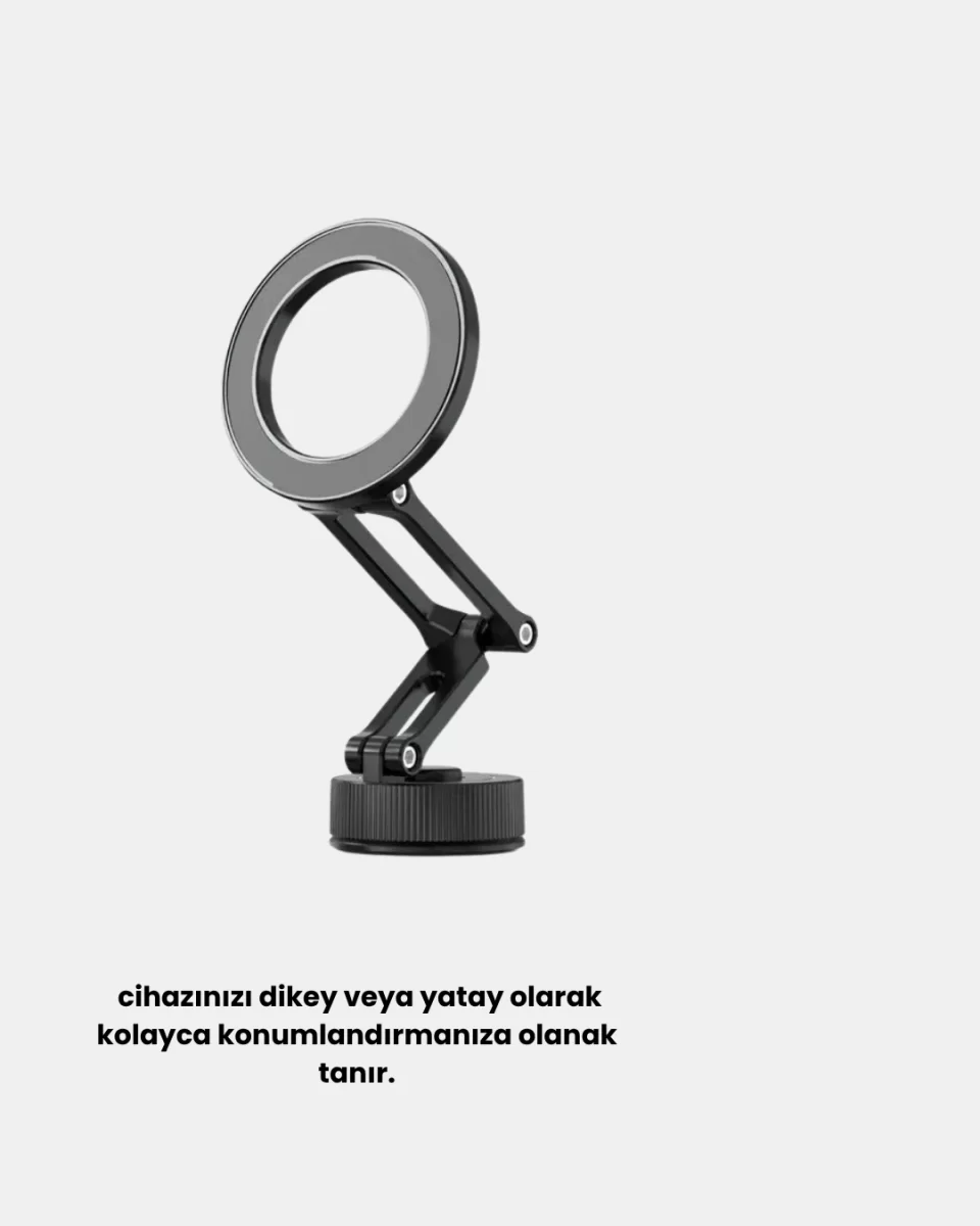 Manyetik Katlanabilir Araç Telefon Tutucu – MagSafe Uyumlu, 360° Ayarlanabilir, Güçlü Mıknatıs - Görsel 5