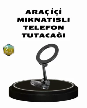 360° Dönebilen Katlanır Manyetik Araç Telefon Tutucu – MagSafe Uyumlu, Kompakt ve Şık Tasarım