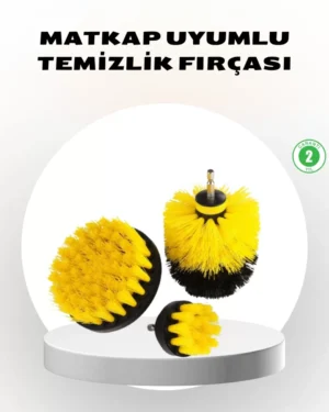 3’lü Matkap Ucu Fırça Seti – Derinlemesine Temizlik, Tüm Yüzeylerle Uyumlu