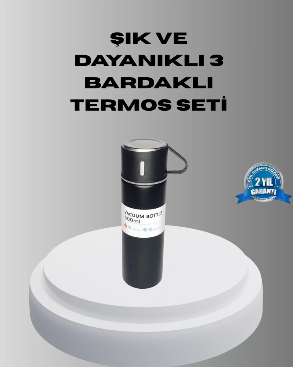 500 ml Vakumlu Termos – Çift Kat Paslanmaz Çelik, Sızdırmaz Kapağıyla Sıcak ve Soğuk İçeceklere Özel