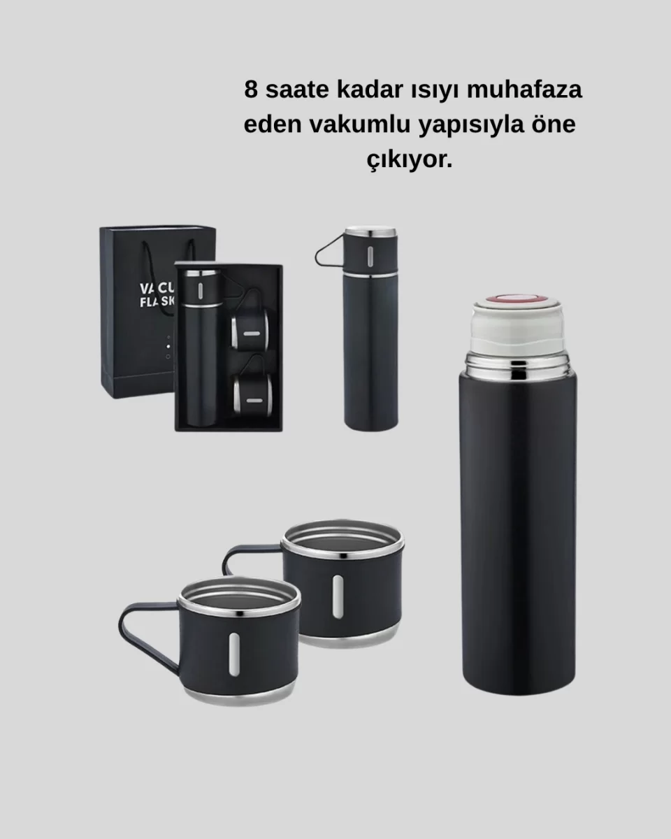 500 ml Vakumlu Termos – Çift Kat Paslanmaz Çelik, Sızdırmaz Kapağıyla Sıcak ve Soğuk İçeceklere Özel - Görsel 4