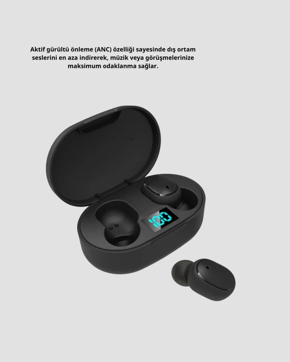 ANC Bluetooth Kulaklık – Suya ve Tere Dayanıklı, Uzun Pil Ömürlü, Mikrofonlu Kablosuz Kulaklık - Görsel 3