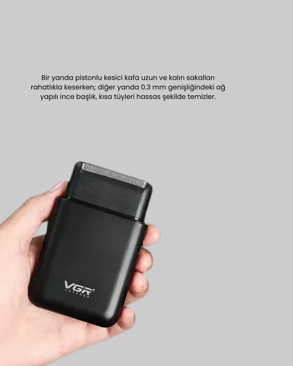 Taşınabilir Elektrikli Tıraş Makinesi USB Şarjlı 5W Motor ve 0.3 mm Hassas Kesim - Görsel 2