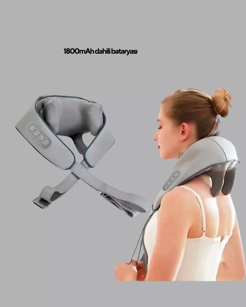 Titreşimli Boyun Masaj Cihazı Isı Terapili Şarjlı VNB-01 Ergonomik U Tasarım - Görsel 2
