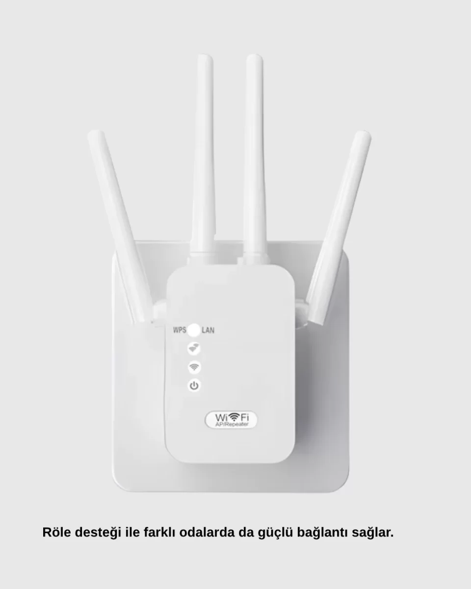Antenli WiFi Repeater 300m2 Kapsama Alanı WPA3 Güvenlikli - Görsel 4