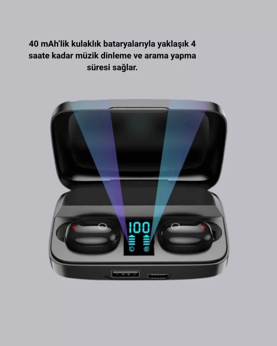 A10s Kablosuz Kulaklık Çipli Uzun Pil Ömürlü Dokunmatik - Görsel 4