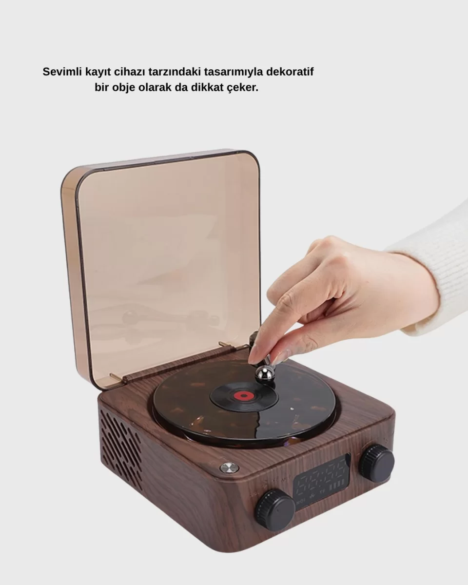 Dekoratif Gece Işığı Bluetooth Hoparlör Dijital Saat Çok Yönlü Sesli Aydınlatma - Görsel 2