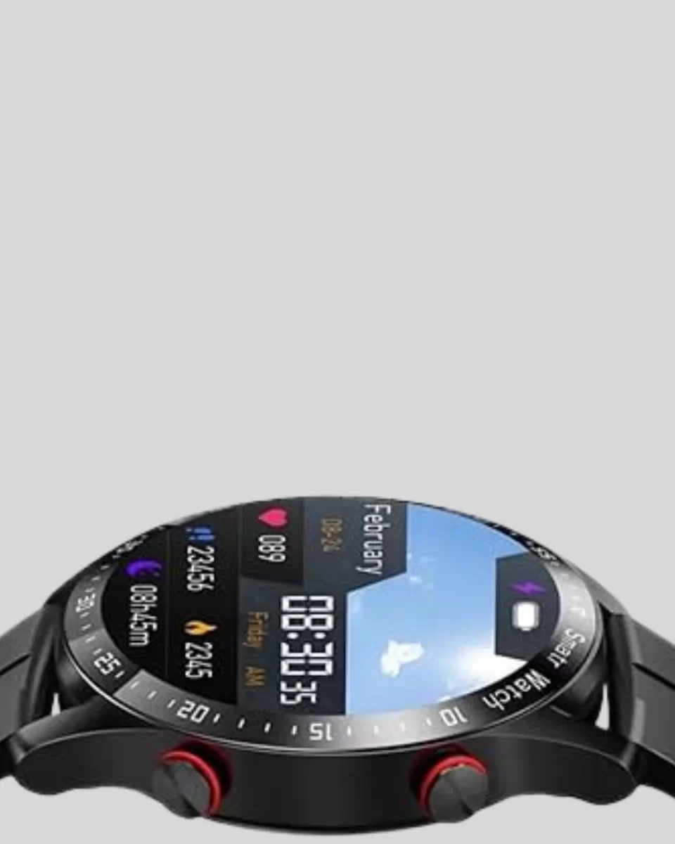 Akıllı Saat Amoled Ekran Metal Ve Deri Kordonlu Uyku ve Sağlık Takibi Titreşimli - Görsel 3