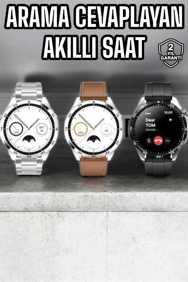 Akıllı Saat Titreşimli Amoled Ekran Uyku ve Sağlık Takibi Sesli Görüşme - Görsel 2