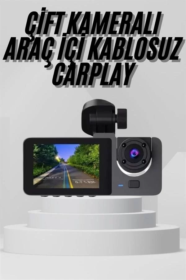 Yol Kayıt Araç Kamerası HD DVR 3 Kameralı 2.0in Ekranlı Ön İç Arka - Görsel 2