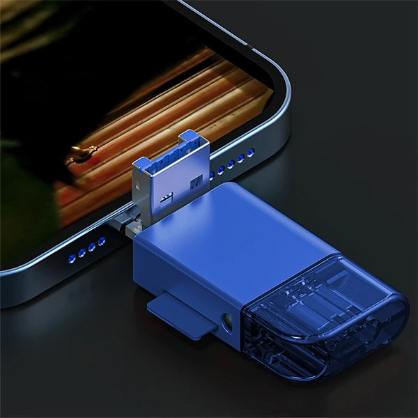 ALLY USB 3.0+Type-c+Lightning Sd Kart Okuyucu - Hızlı Card Reader-(5775) - Görsel 4