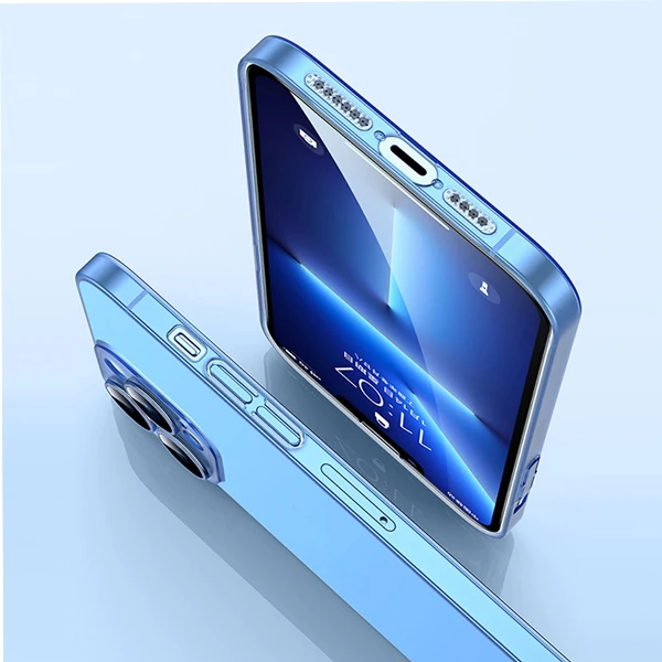 Ally iPhone 13 Pro Max 6.7inch Frosted Glass Şeffaf Kamera Korumalı Kılıf-(5775) - Görsel 3