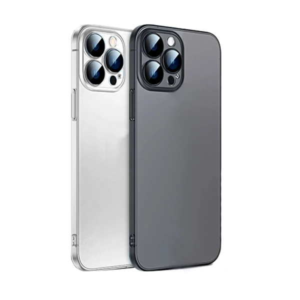 Ally iPhone 13 Pro Max 6.7inch Frosted Glass Şeffaf Kamera Korumalı Kılıf-(5775) - Görsel 5