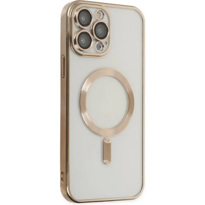 ALLY iPhone 14 Pro Max 6.7inç Renkli Kenar Lazer Çerçeveli Magsafe Uyumlu Silikon Kılıf-(5775) - Görsel 2
