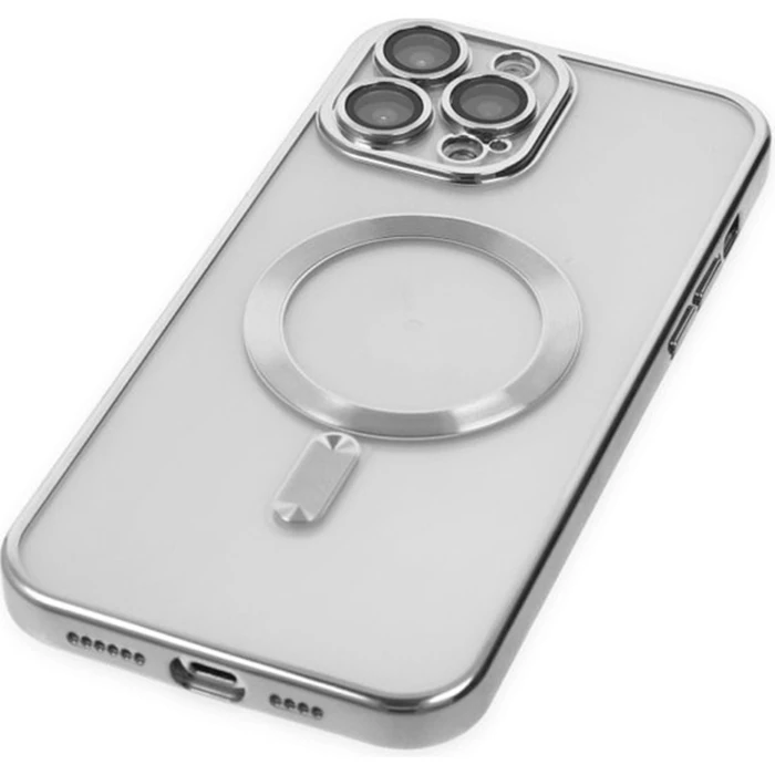 ALLY iPhone 14 Pro Max 6.7inç Renkli Kenar Lazer Çerçeveli Magsafe Uyumlu Silikon Kılıf-(5775) - Görsel 6