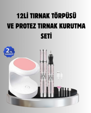 Tırnak Matkabı ve LED Oje Kurutucu 2’li Profesyonel Bakım Seti