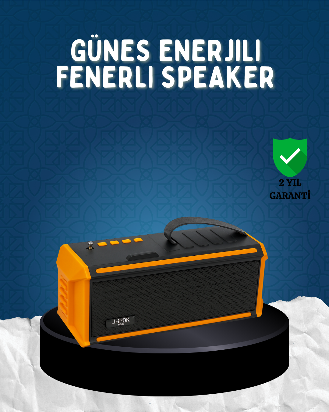 J-IPOX P520 Bluetooth Hoparlör 8W Güçlü Ses Solar Şarj FM Radyo
