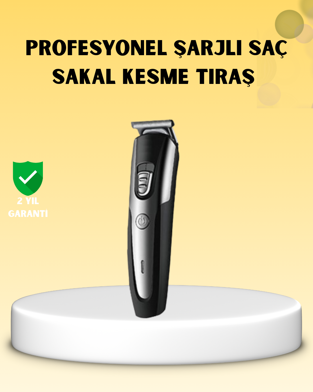 Profesyonel Saç ve Sakal Kesme Tıraş Makinesi Kablosuz Ergonomik Tasarım