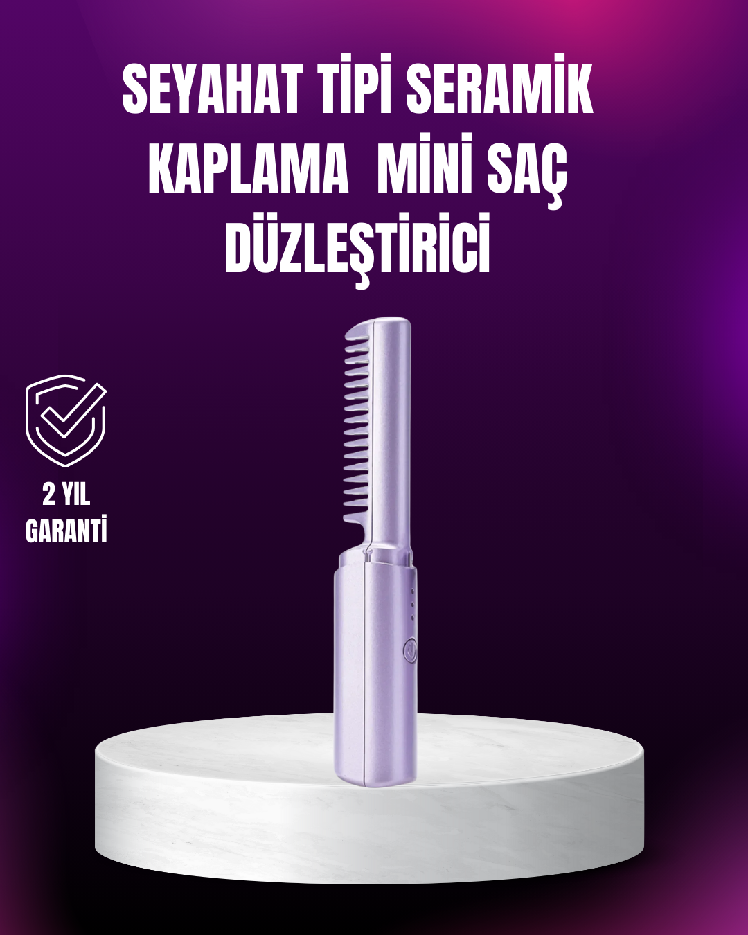 Kablosuz USB Şarjlı Saç Düzleştirici Tarak – Seyahat Boy