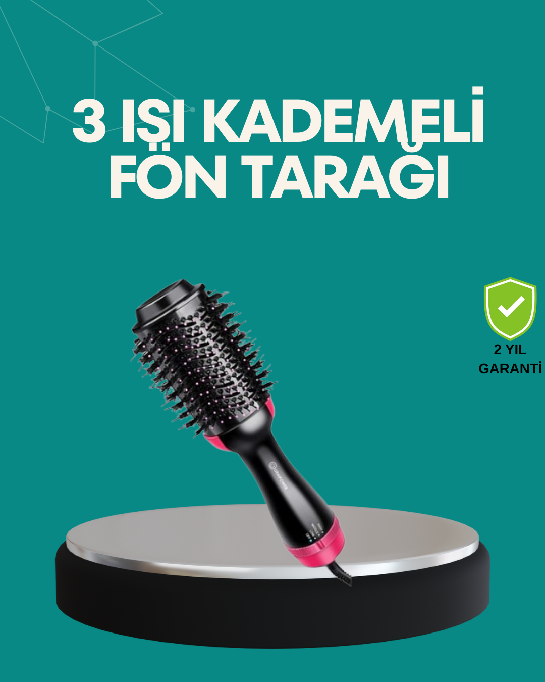 Kurutmalı Saç Şekillendirici Fönlü Fırça 1200 Watt Güç