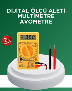 Dijital Multimetre Ölçü Aleti AC DC Ölçüm ve LCD Ekranlı