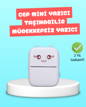 Mini Termal Yazıcı Kablosuz Taşınabilir Bluetooth Bağlantılı 200 DPI