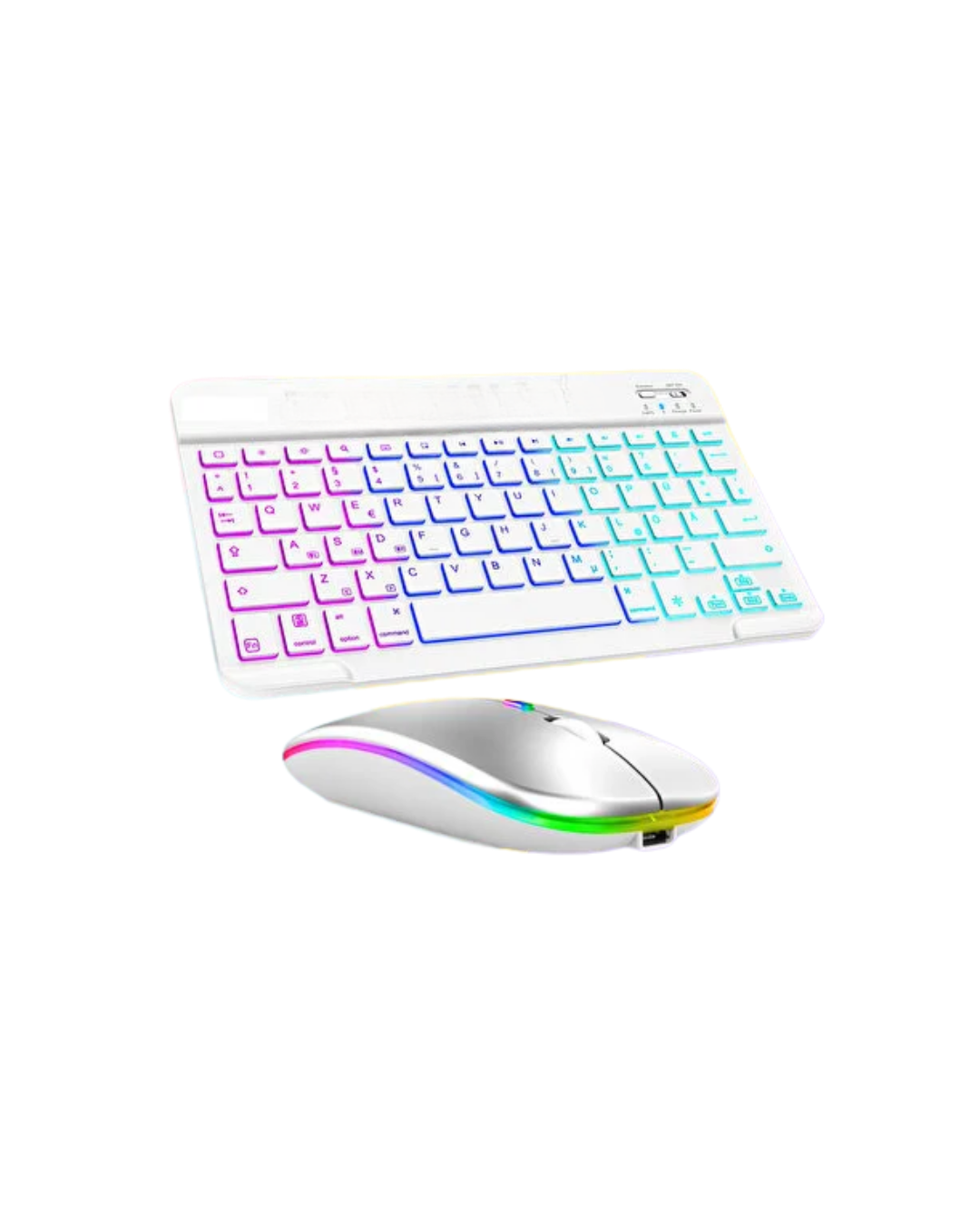 Türkçe Q Aydınlatmalı Klavye Mouse Seti Kablosuz Bluetooth Destekli - Görsel 5