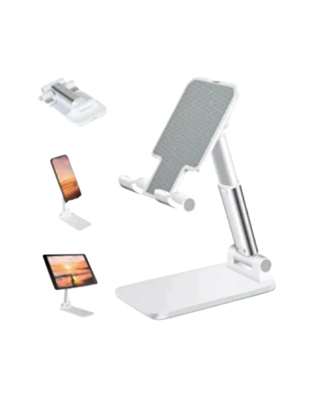 Ayarlanabilir Ergonomik Katlanabilir Masaüstü Telefon Tutucu Beyaz - Görsel 5