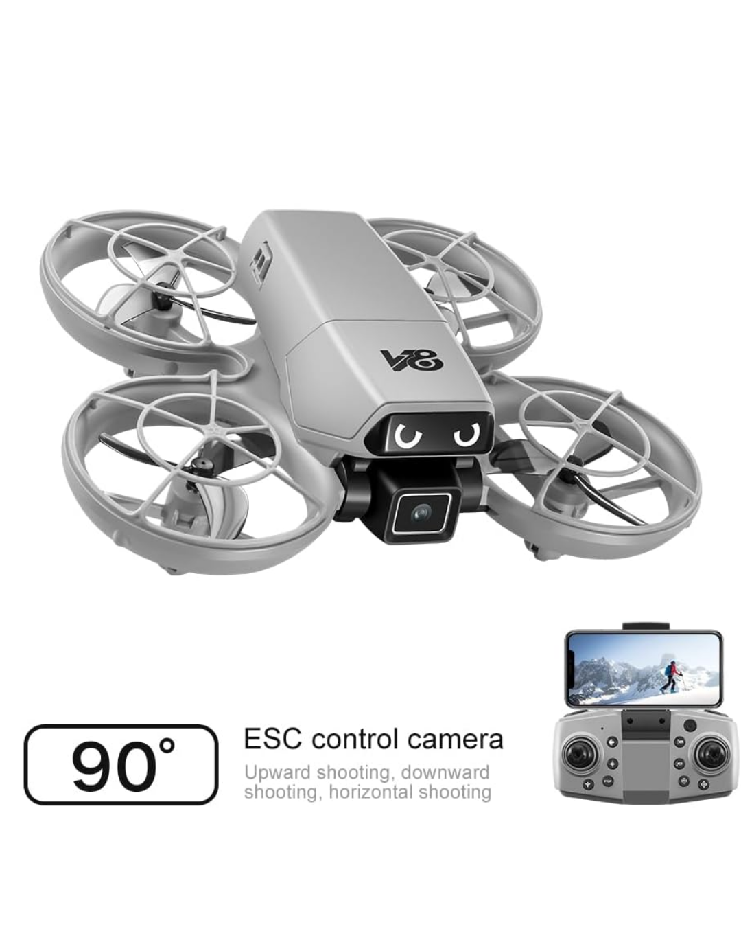 APP Kontrollü Kameralı Mini Drone Headless Mod Özellikli - Görsel 4