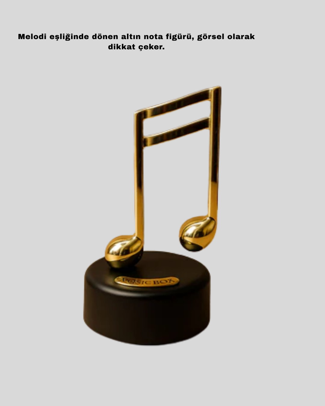 Dönen Nota Figürlü Müzik Box Işıltılı Dekoratif Tasarım - Görsel 5