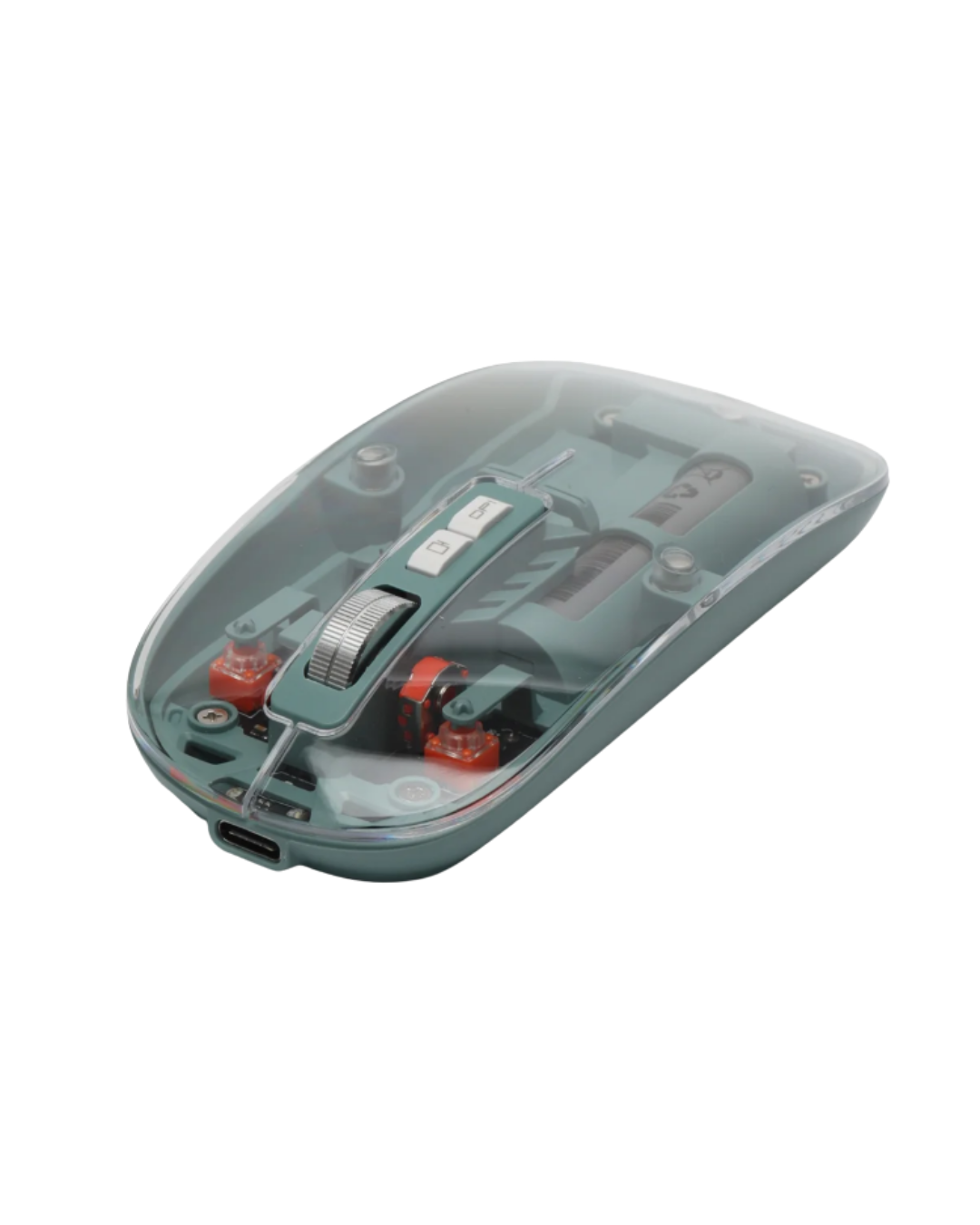 Bluetooth ve 2.4G USB Destekli Pilli Kablosuz Şeffaf Mouse - Görsel 6