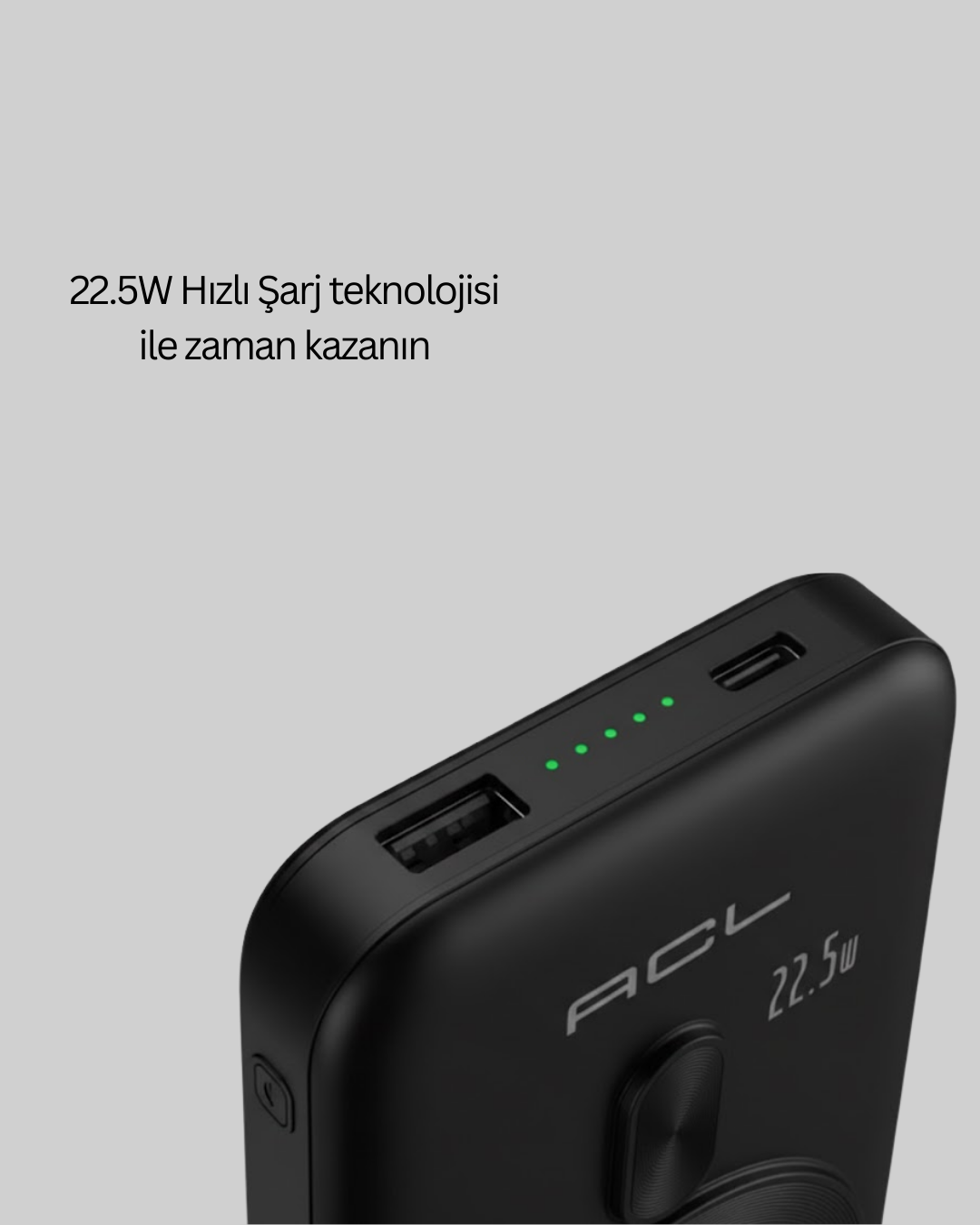 LCD Ekranlı Kablosuz Powerbank Type C ve USB Çıkışlı - Görsel 5