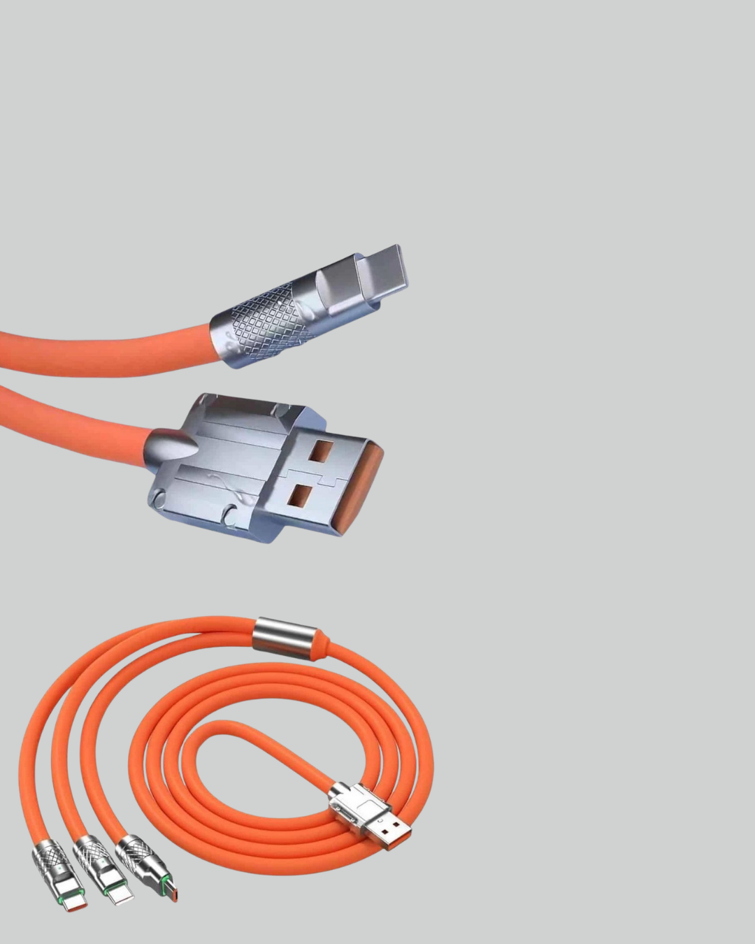 120 W Şarj ve Veri Aktarımı Kablo– 3 Başlıklı Çok Amaçlı Kablo Yüksek Hızlı - Görsel 5