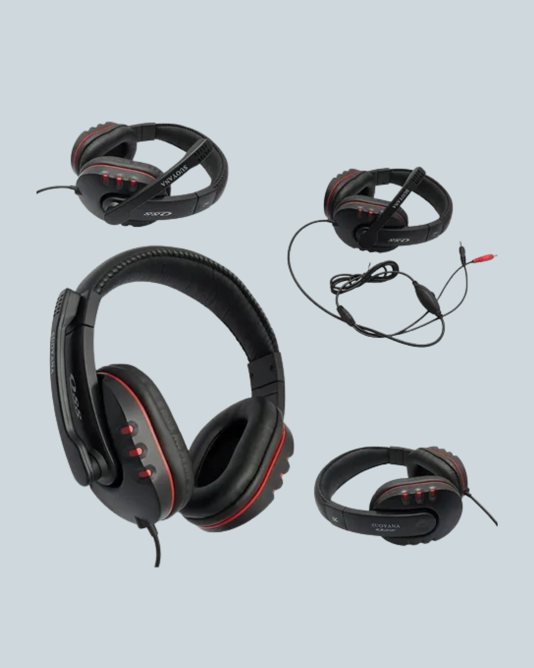 Stereo KırmızıKulaklığı Yumuşak Pedli Mikrofonlu - Görsel 5