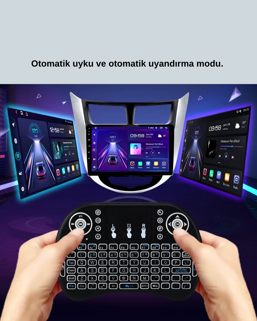 Işıklı Kablosuz Mini Klavye – 2.4 GHz, Dokunmatik Mouse Özellikli - Görsel 5