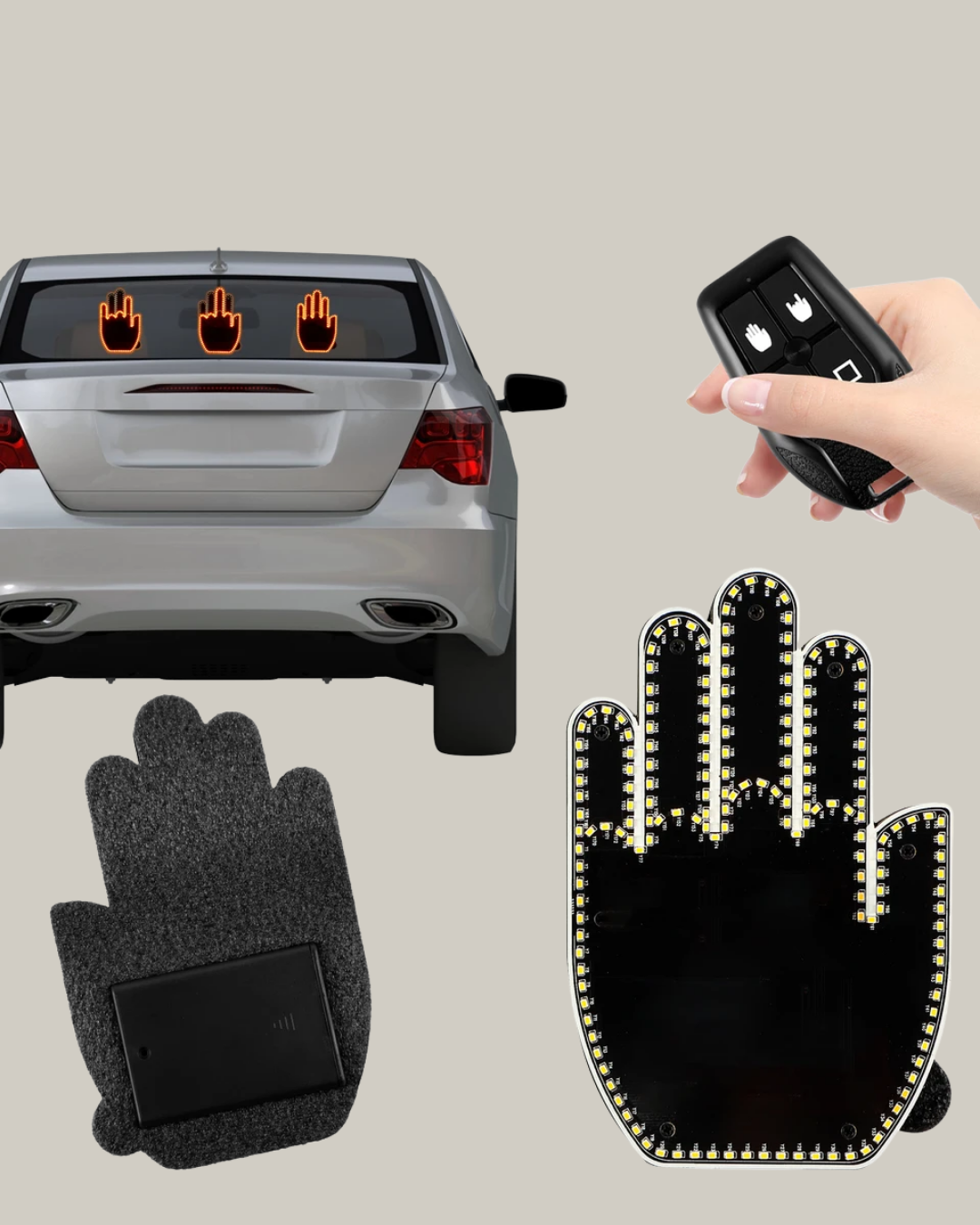 A Kalite Uzaktan Kumandalı LED Park Uyarı Işığı El Figürlü Model - Görsel 5