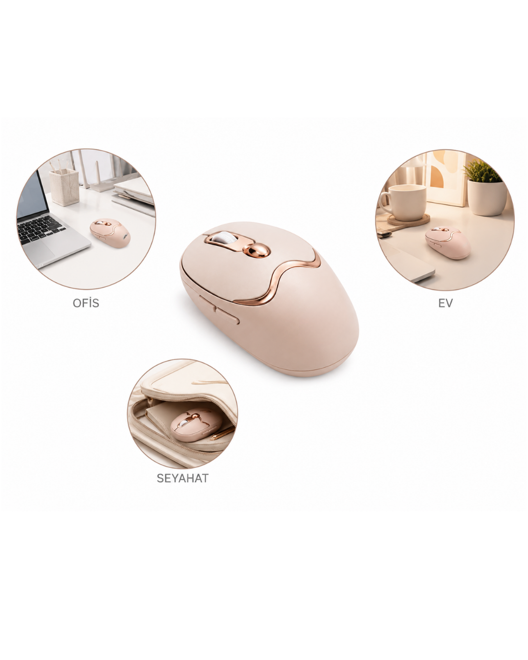 Bluetooth ve 2.4G Destekli Sessiz Kablosuz Mouse Şarjlı Tasarım - Görsel 5