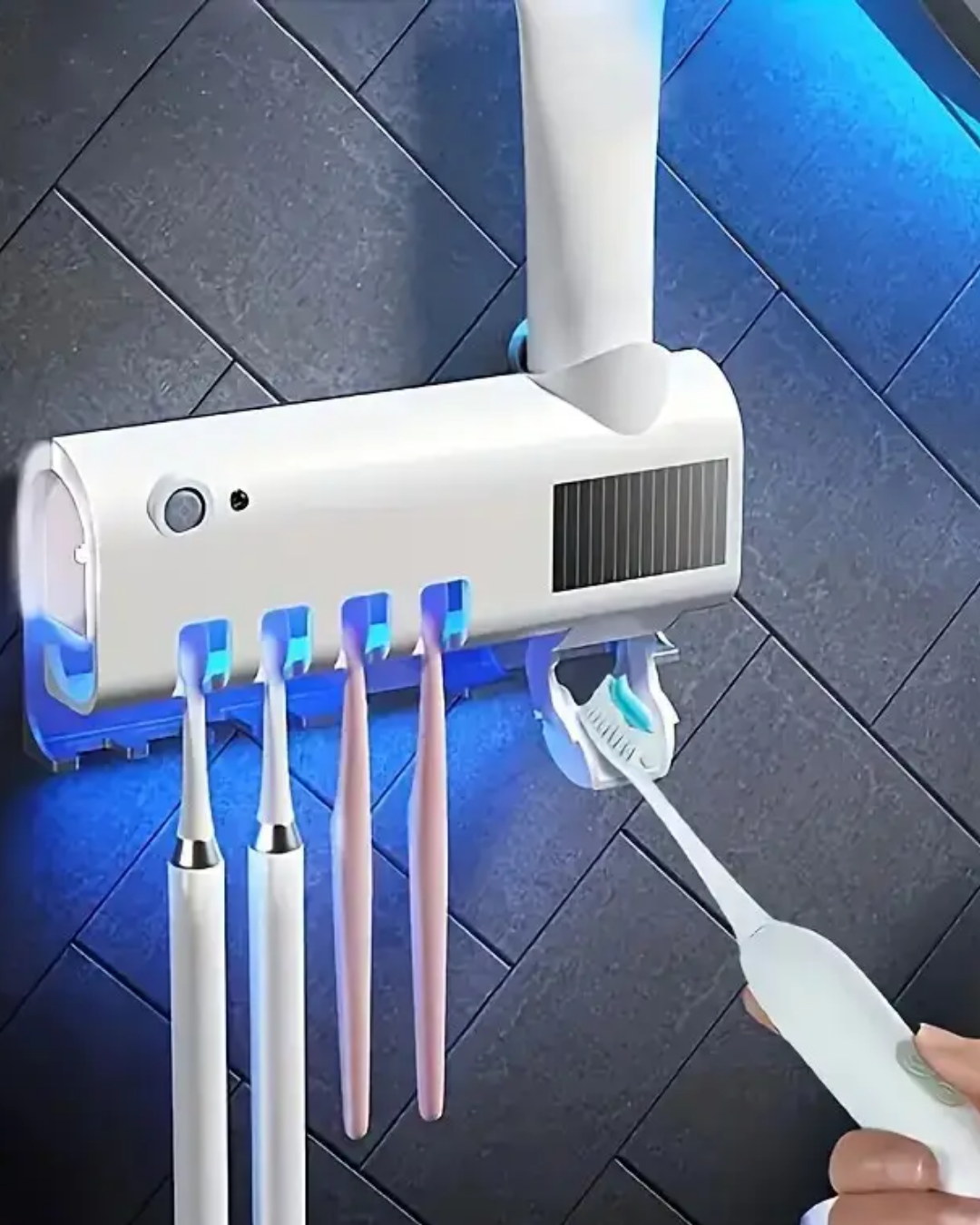 Sensörlü UV Sterilize Diş Fırçası Tutucu ve Macun Sıkma Aparatı - Görsel 5