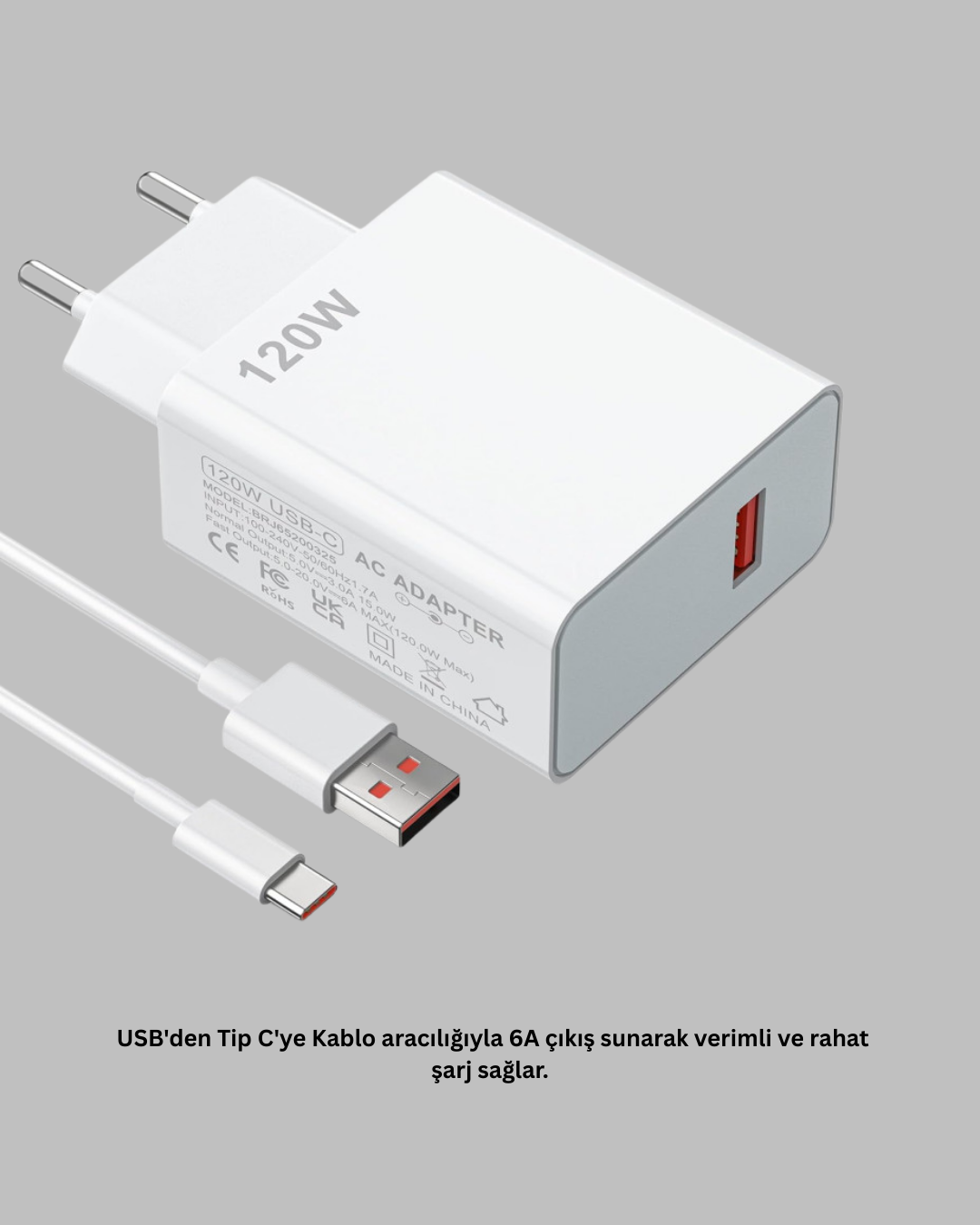 120 Watt Type C Şarj Başlığı Poco X3 X4 X5 Pro Uyumlu - Görsel 4