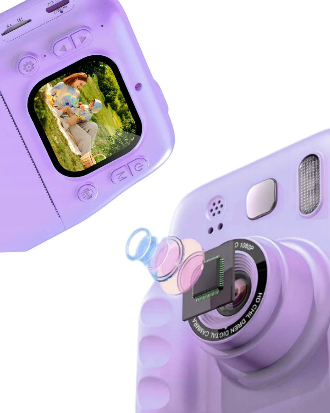 HD Ekranlı Çocuk Fotoğraf Makinesi Video Kayıt ve Baskı Kağıdı Kalem Hediyeli - Görsel 5
