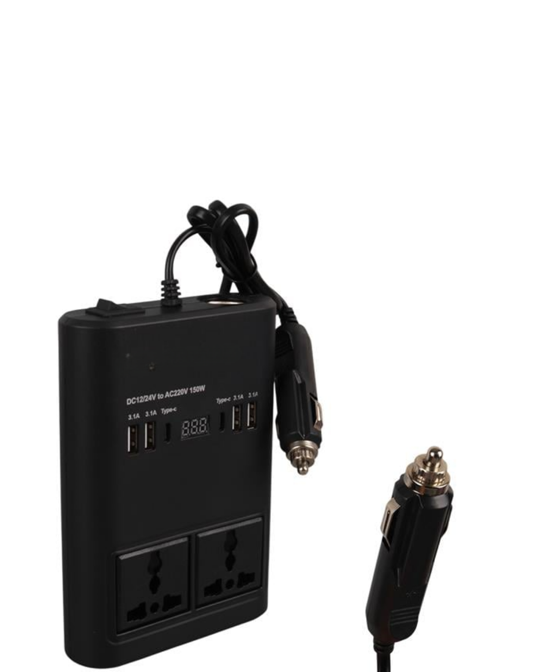 Araç İçin 12V 24V Güç Dönüştürücü 220V Priz ve USB Portlu - Görsel 5