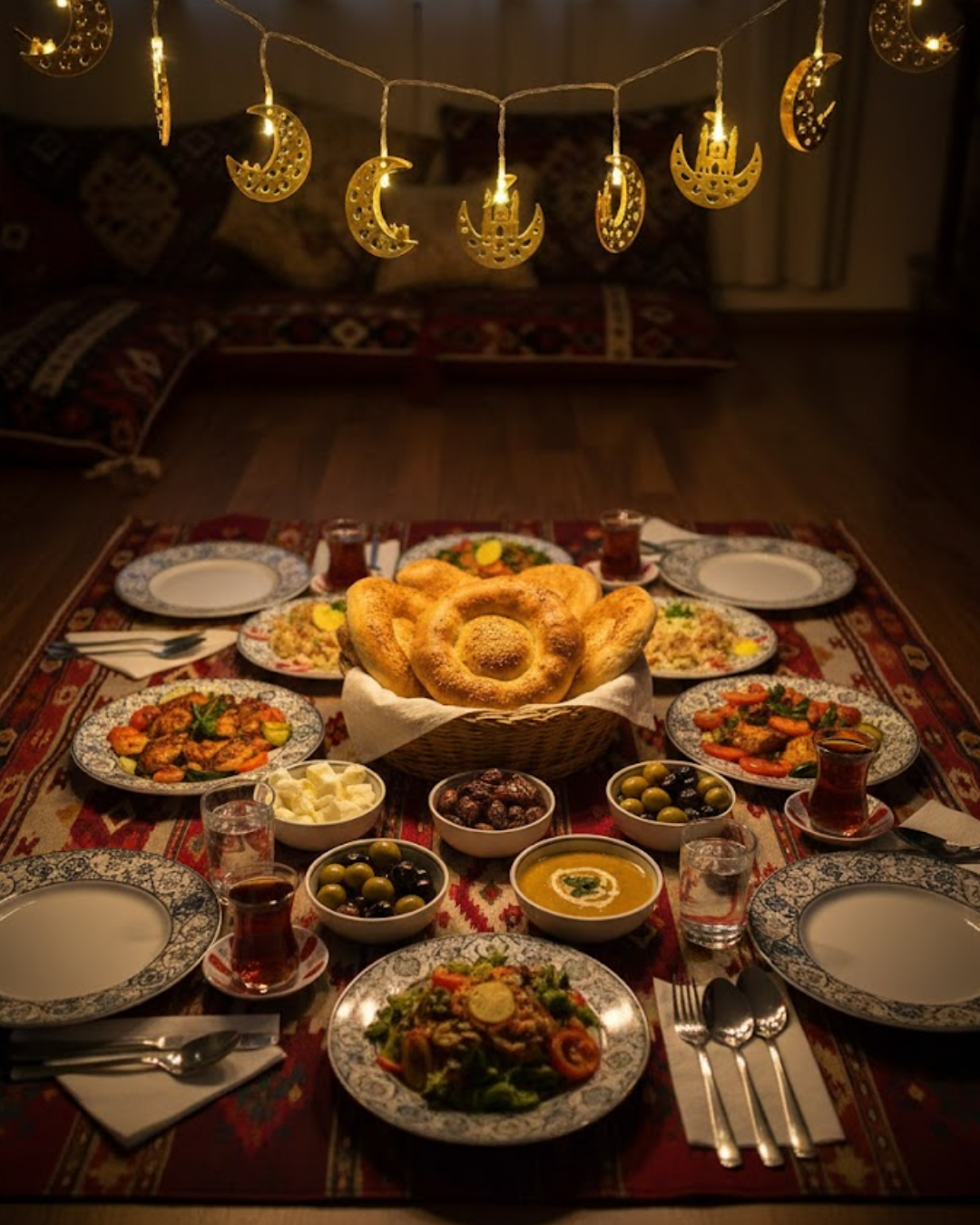 Gold Renk Metal Minareli Hilal LED Işık Pilli Ramazan Süsü - Görsel 5