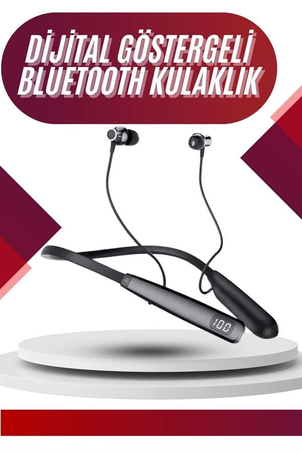 100 Saat Bluetooth Kulaklık Dijital Göstergeli ANC Özelliği Kablolu - Görsel 2