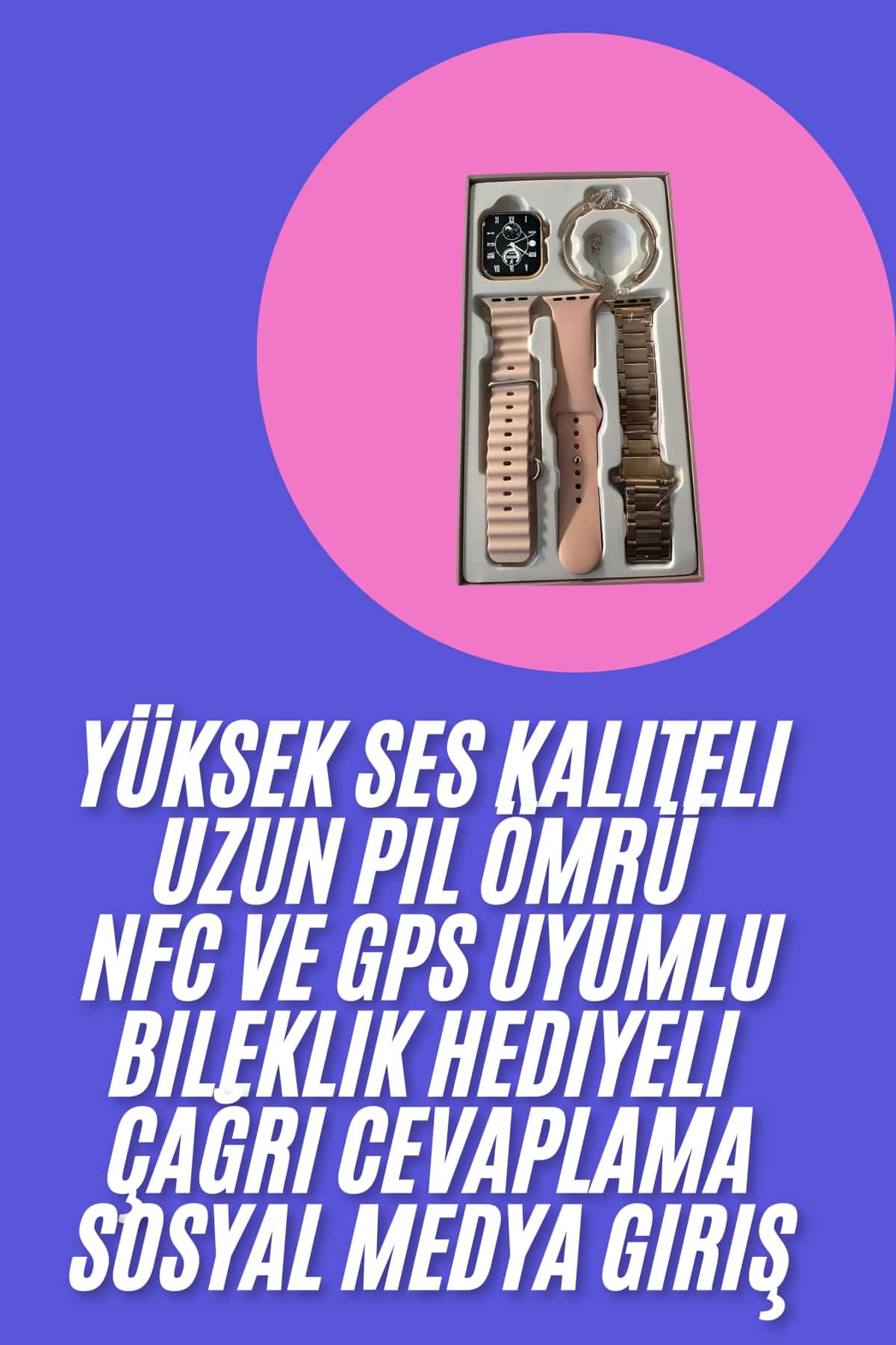 Genç Kızlara Özel Akıllı Saat 41 mm Çağrı Cevaplayabilen NFC ve GPS Uyumlu - Görsel 2