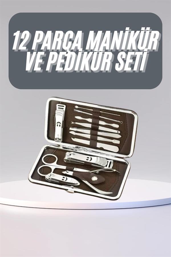 12 Parça Manikür Pedikür Seti Tırnak Bakımı Nasır Temizleme El Ayak Bakımı - Görsel 2